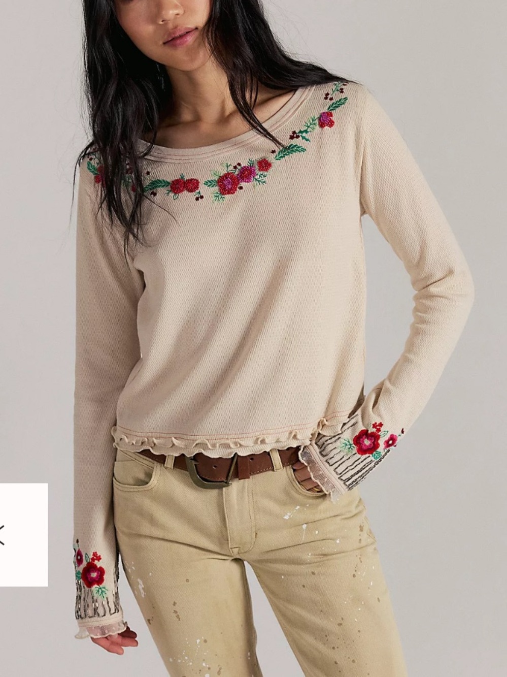 Free People beaded long sleeve